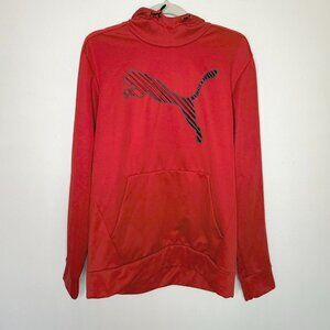 Puma Hoodie Men's Red Pullover Sweatshirt Classic Logo Activewear L